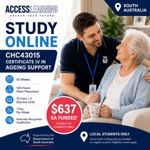 Certificate IV in Ageing Support online course with South Australia government funding available for eligible students through Access Learning.